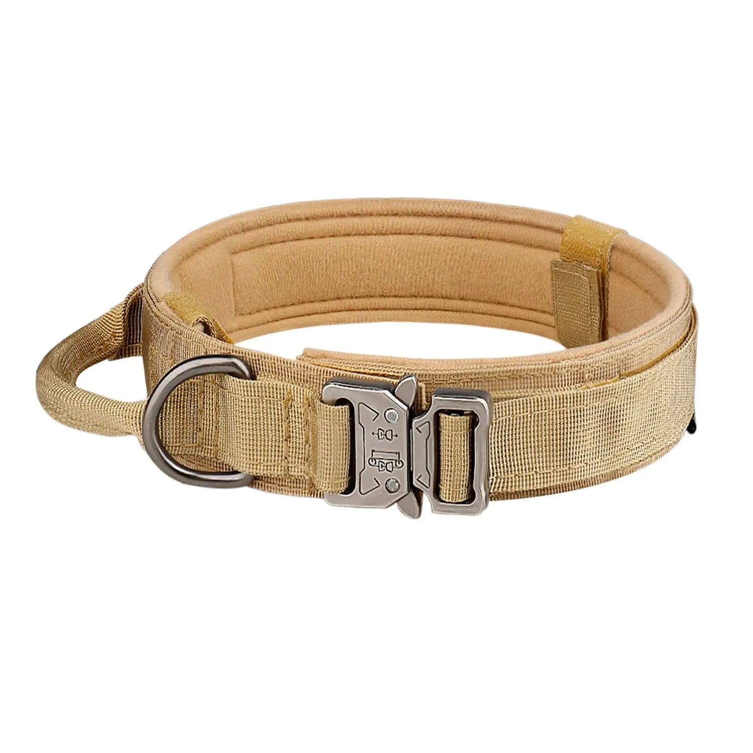 Collar táctico para perros de exterior con hebilla metálica, transpirable, de nailon, para entrenamiento de perros medianos y grandes.