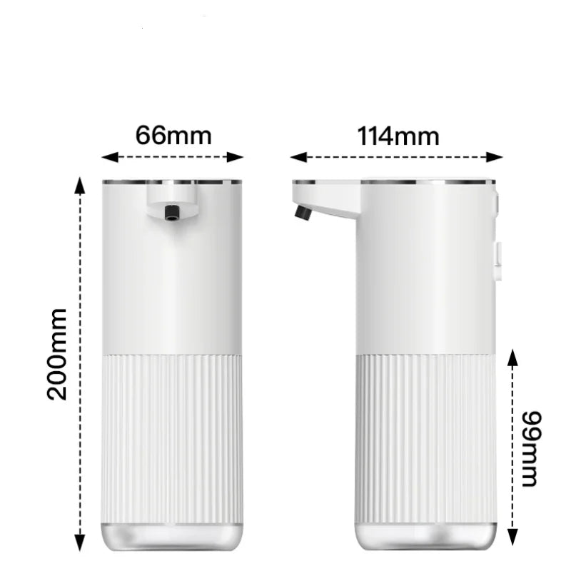 Dispensador automático de jabón HQ, accesorios de baño, dispensador automático de jabón líquido de 360 ml, tipo C, color blanco, 4 niveles de jabón en espuma.