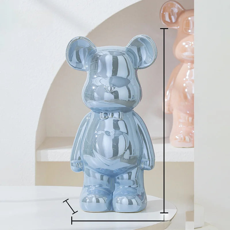 17/27/cm Oso estético Ladrillo Estatua de cerámica Oso de peluche decoración figura de acción Esculturas Adorno para habitación Decoración del hogar Manualidades