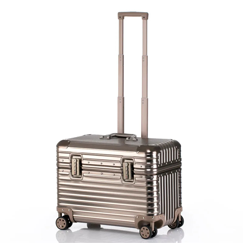 Maleta de cabina de 18/20/22 pulgadas, de aleación de aluminio y magnesio, moderna, con aprobación para transporte aéreo.