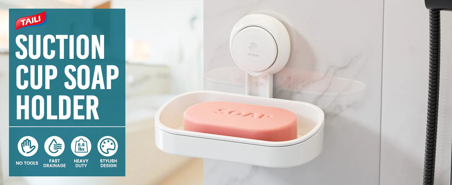 Jabonera TAILI para ducha, soporte impermeable para jabón de ducha, jabonera resistente sin necesidad de taladrar, para baño y fregadero de cocina.