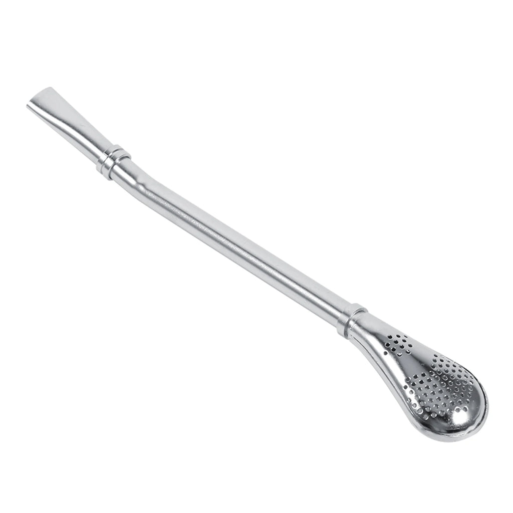 Bombilla de acero inoxidable confiable para yerba mate, pajita para beber y cuchara filtrante.