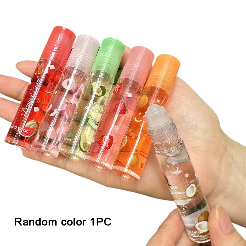 Aceite labial voluminizador transparente de 6 colores, brillo labial con efecto espejo, labial líquido transparente, hidratante, cuidado labial con frutas, maquillaje.