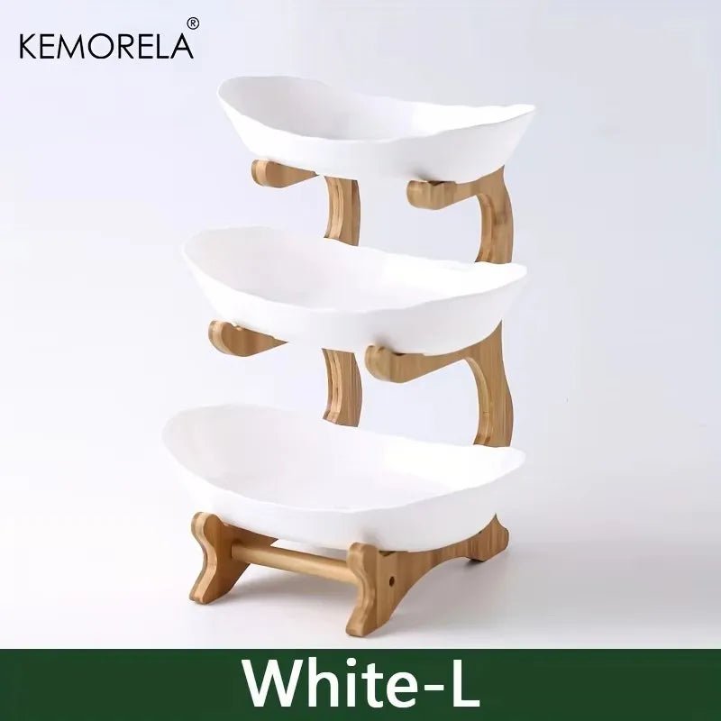 Plato de frutas de 2/3 capas para sala de estar, plato de plástico para aperitivos, cesta de frutas secas moderna y creativa, plato de dulces, soporte para pasteles, ensaladera.