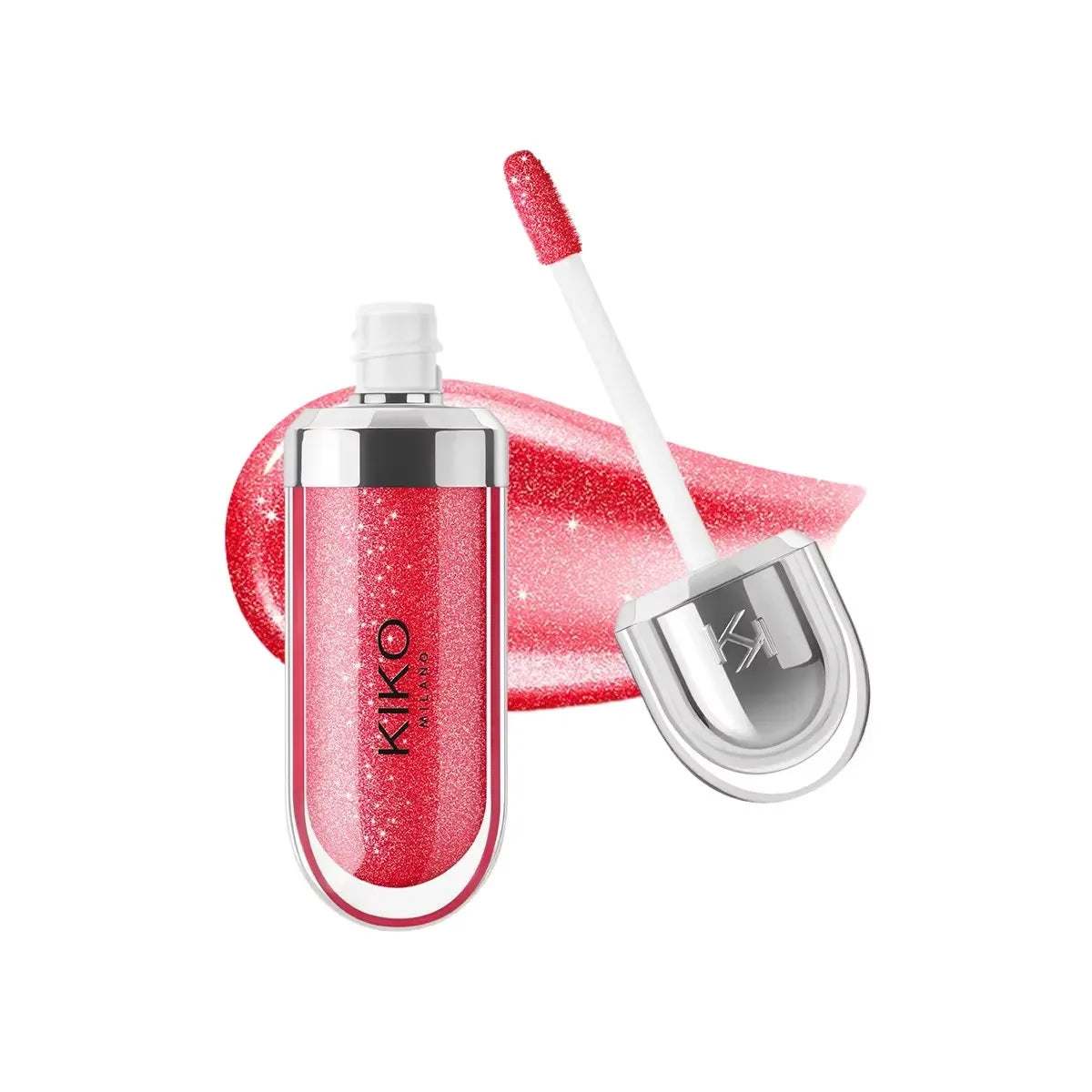 KIKO 3D Liquid Lip Glaze Brillo labial transparente Lápiz labial con efecto espejo Labios nutritivos, brillantes y voluminosos que no se desvanecen Maquillaje con pasta de frijoles y té con leche
