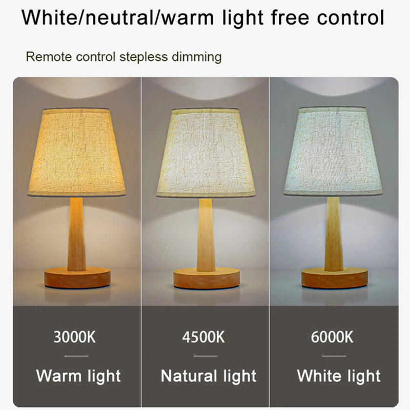 Lámpara de mesa LED, luminaria de iluminación interior para sala de estar, dormitorio, mesita de noche, decoración de escritorio, estilo retro japonés.