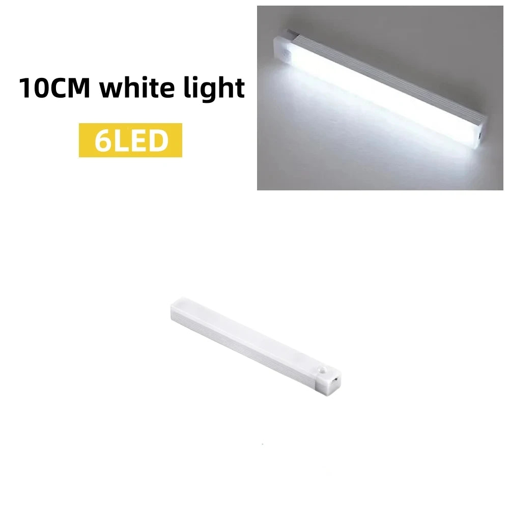 Luz LED con sensor de movimiento, luz nocturna LED inalámbrica recargable tipo C, lámpara para armario, lámpara de armario, retroiluminación de escalera para cocina.
