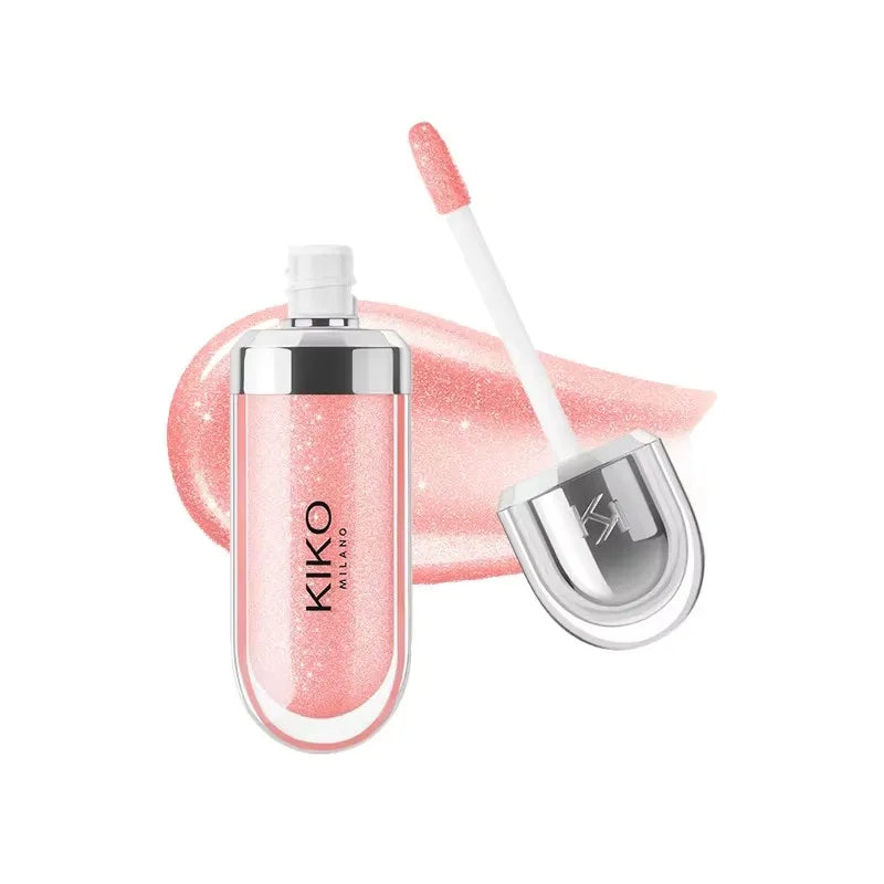 KIKO 3D Liquid Lip Glaze Brillo labial transparente Lápiz labial con efecto espejo Labios nutritivos, brillantes y voluminosos que no se desvanecen Maquillaje con pasta de frijoles y té con leche