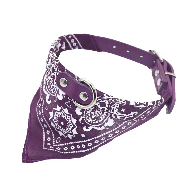Collar PU para perros y gatos con bufanda para perros pequeños y medianos Chihuahua Corgi Cachorros Collares ajustables Suministros para mascotas accesorios para perros