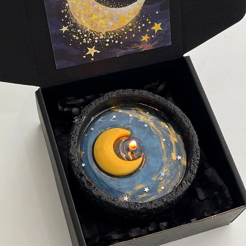 Vela aromática Melting Moon, vertida a mano en cera de soja, estética para el hogar, centro de mesa romántico para ella, regalo de cumpleaños o aniversario.