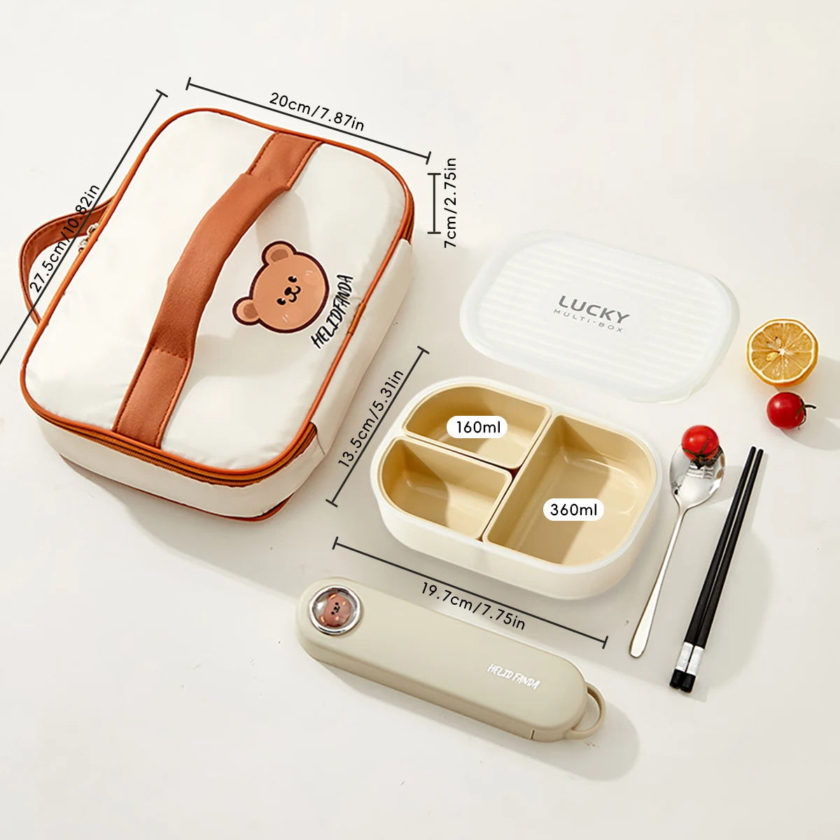 WORTHBUY Tupper de Almuerzo de Plástico para Microondas con 3 Rejillas, Caja Bento de Frutas Portátil y Desmontable, Contenedor de Comida Apilable para Escuela y Oficina