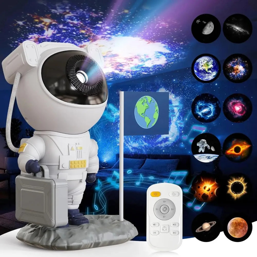 Astronaut Galaxy Projector Star Projector with 12 Space Films Planetarium Projector Night Light Nebula for Adult Game Room Decor