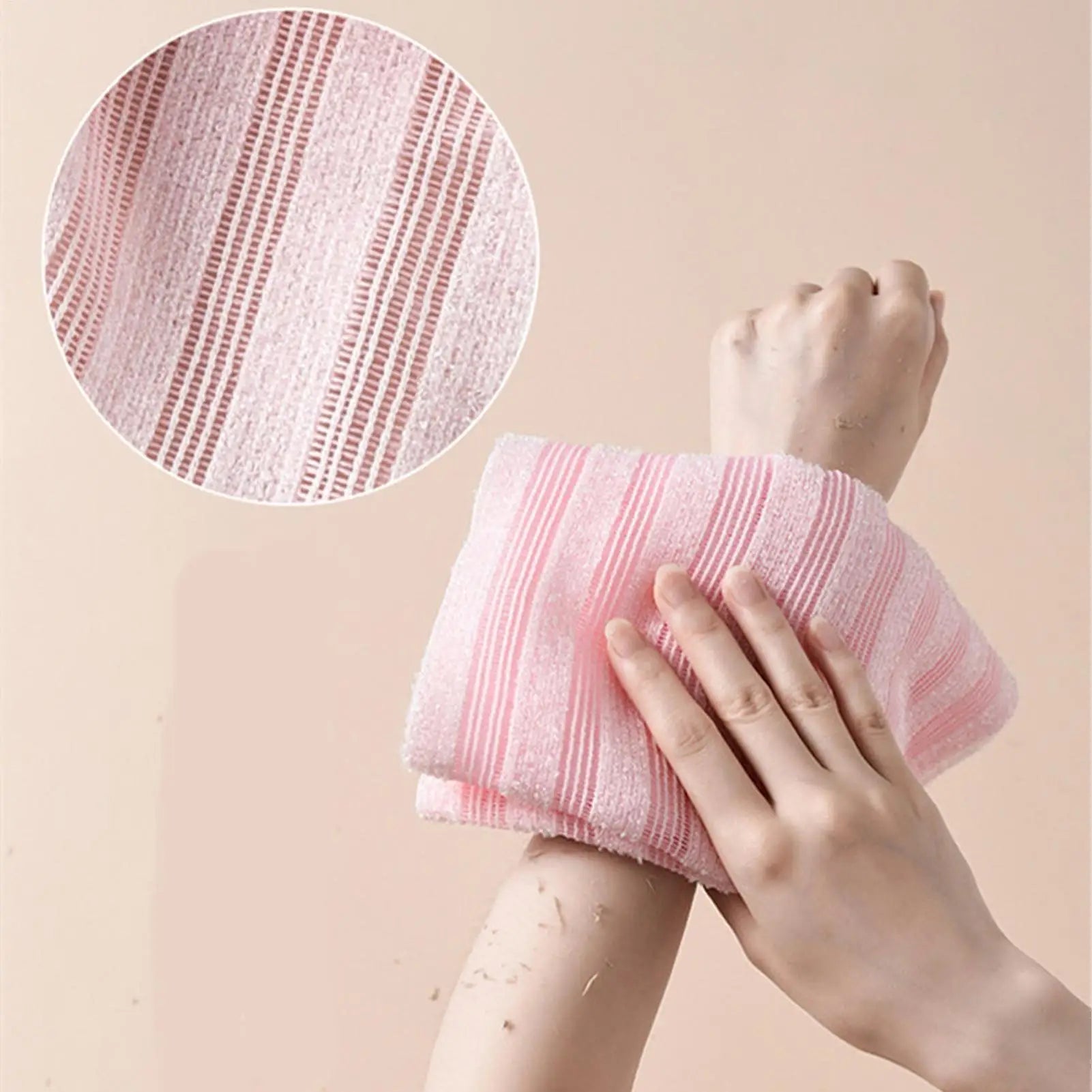 Toalla exfoliante para baño, paño para lavar el cuerpo y la espalda, esponja suave para ducha, accesorios esenciales de limpieza para el baño.