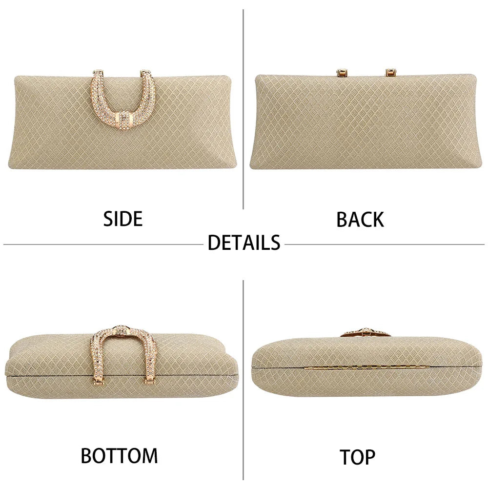 Bolsos de noche YYW para mujer, bolsos de mano de lujo dorados y bolsos de hombro con cadena, bolsos de mano, bolsos de fiesta con brillo, bolso de mano principal