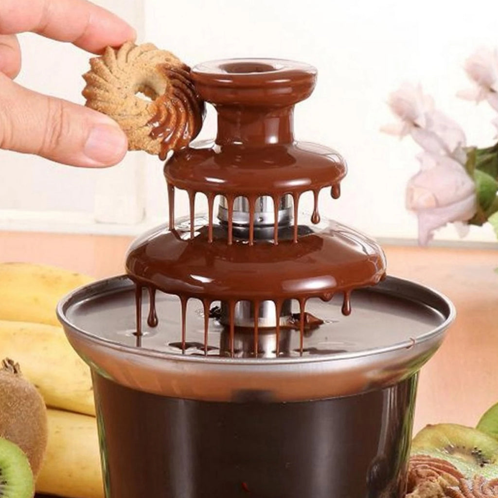 Fuente de chocolate doméstica de tres niveles, fondue de chocolate fundido, máquina de lava de chocolate para derretir chocolate, torre de chocolate,
