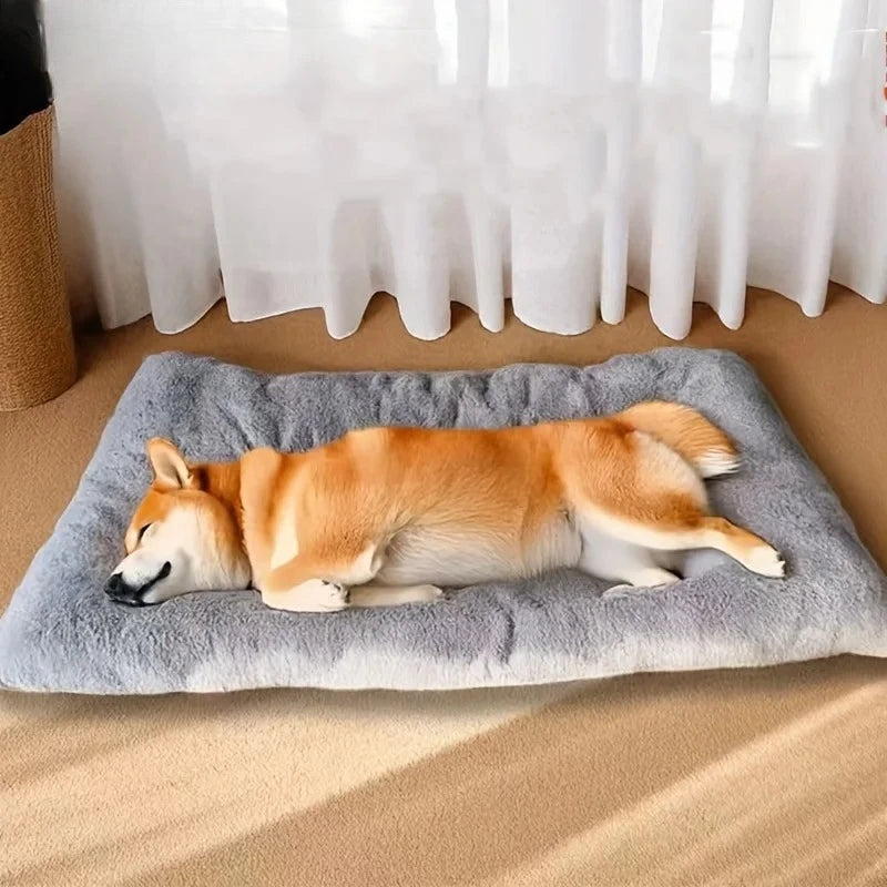 Cama grande de felpa para perros, sofá cama de poliéster supersuave y grueso para mascotas, colchoneta para jaula de perros, cama para perros pequeños, medianos y grandes.