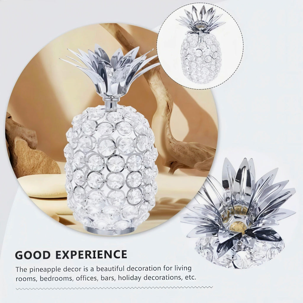 Portavelas moderno de cristal dorado y plateado con forma de piña para velas pequeñas. Adorno de piña ideal para regalos de boda y decoración de mesa.