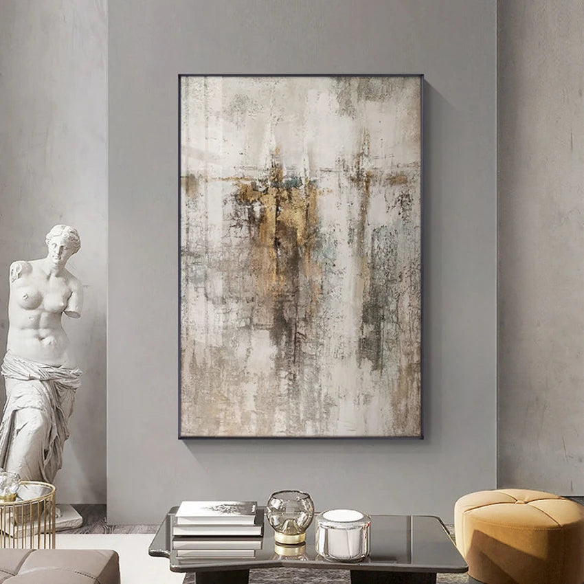 Pintura al óleo abstracta nórdica, lienzo hecho a mano, mural decorativo acrílico sin marco, imagen colgante para sala de estar, dormitorio, pasillo, porche.