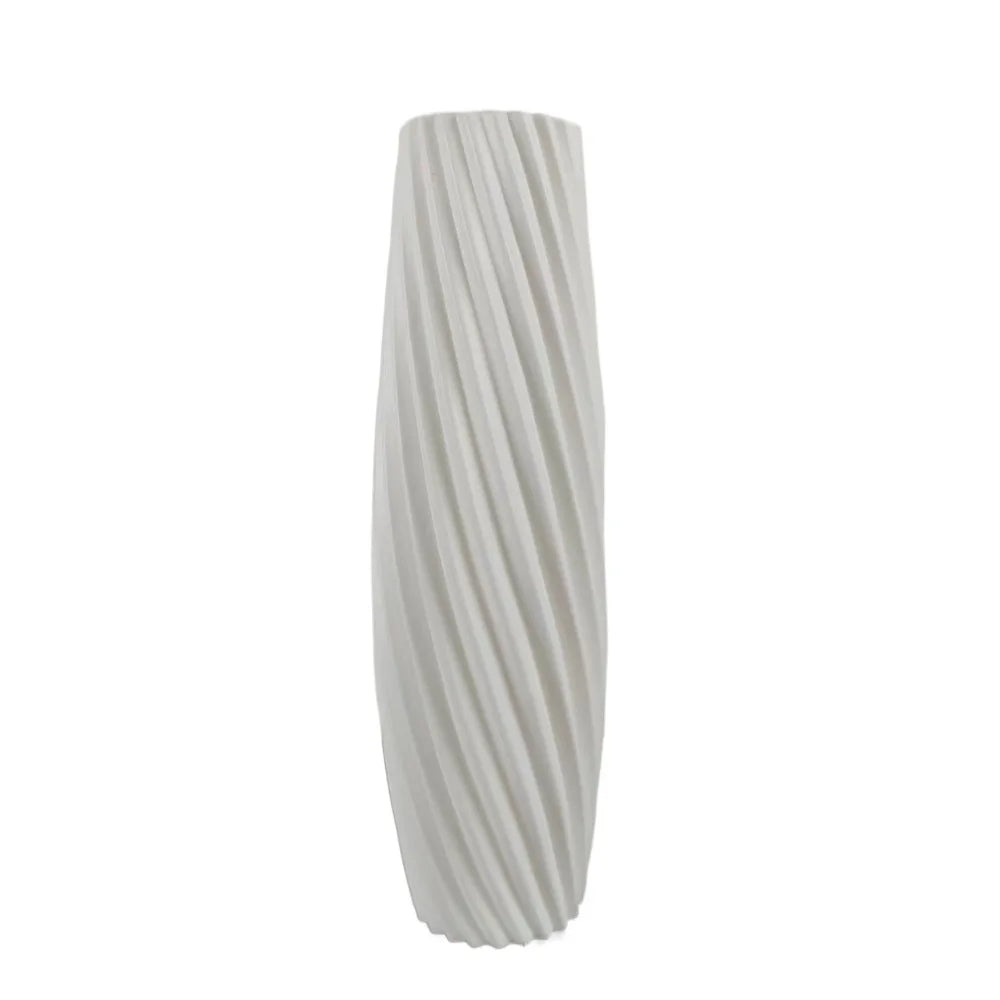 Jarrón de plástico de color liso con diseño de rayas, maceta para arreglos florales, jarrón decorativo nórdico para sala de estar.
