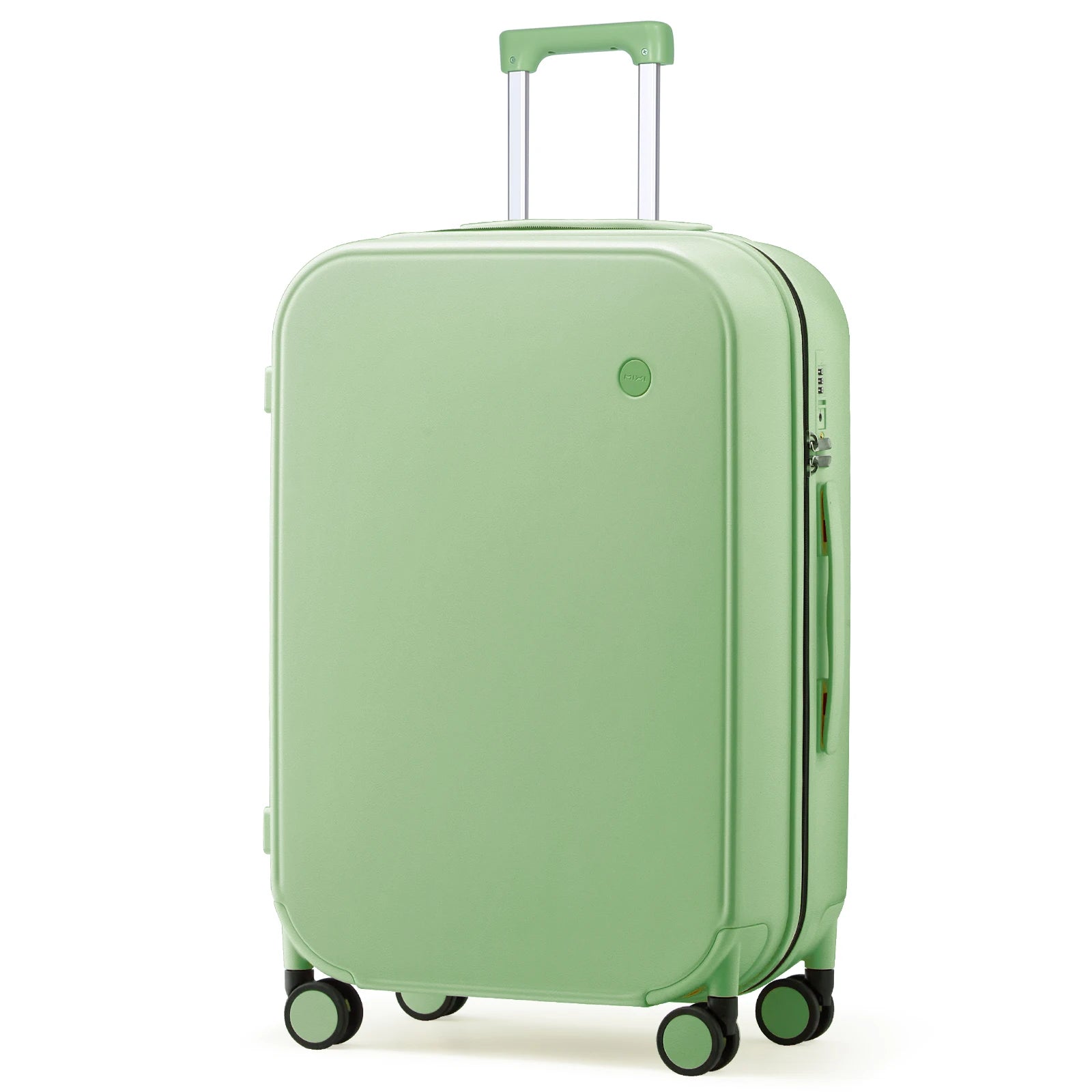 Maleta de viaje Mixi con diseño patentado para hombre y mujer, con ruedas giratorias, tamaño de cabina (18", 20" y 24", para facturar), 100% policarbonato.