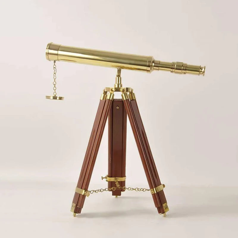 Telescopio de cobre puro, decoración de estilo europeo, americano y francés, decoración clásica suave para villas, oficinas y salas de exposición.
