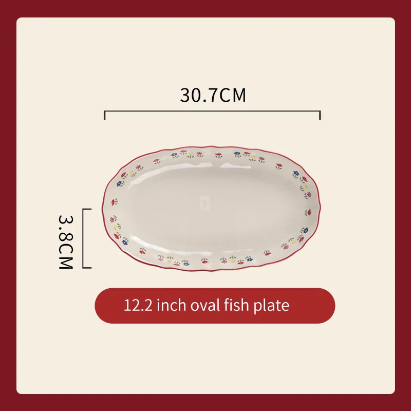 Vajilla de cerámica vintage de alta calidad: cuenco para sopa, plato para ensalada y plato para pasta. Apta para microondas. Juego de platos y cuencos de cerámica de colores.