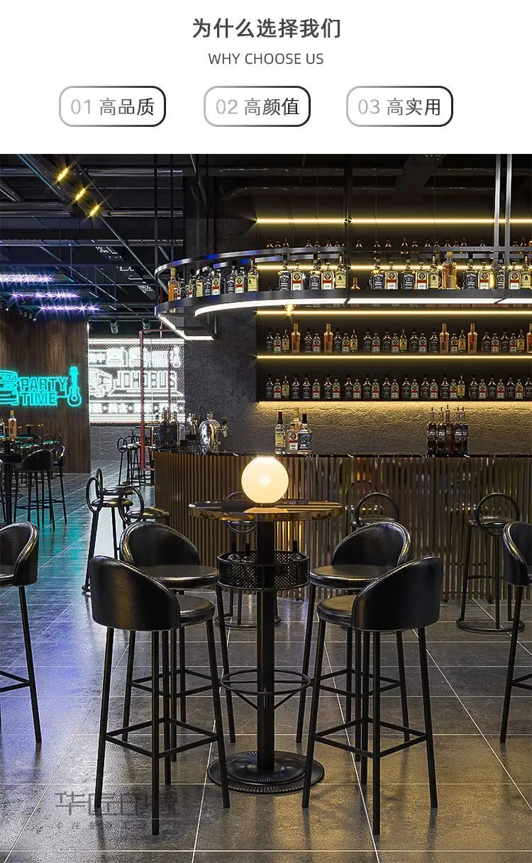 Modern Vintage Bar Stools: Iron Base Stools + Distressed Wood Tables Retro Pub Stools & High-Top Tables – Industrial Bar