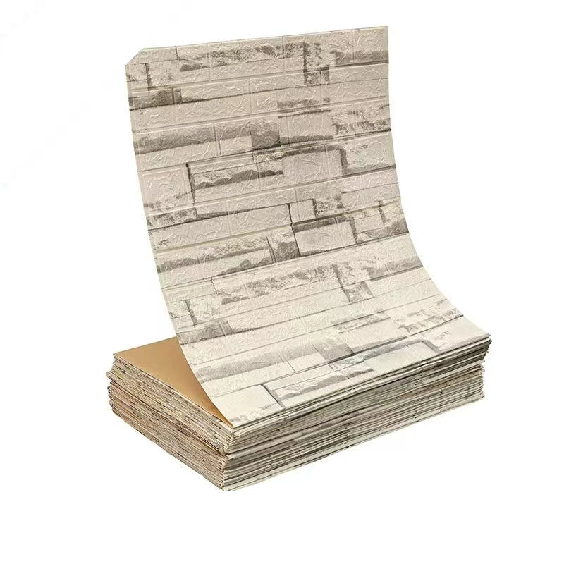 Papel pintado autoadhesivo 3D de 70 cm x 1/5/10 m, continuo, impermeable, con diseño de ladrillo. Ideal para sala de estar, dormitorio, habitación infantil y decoración del hogar.