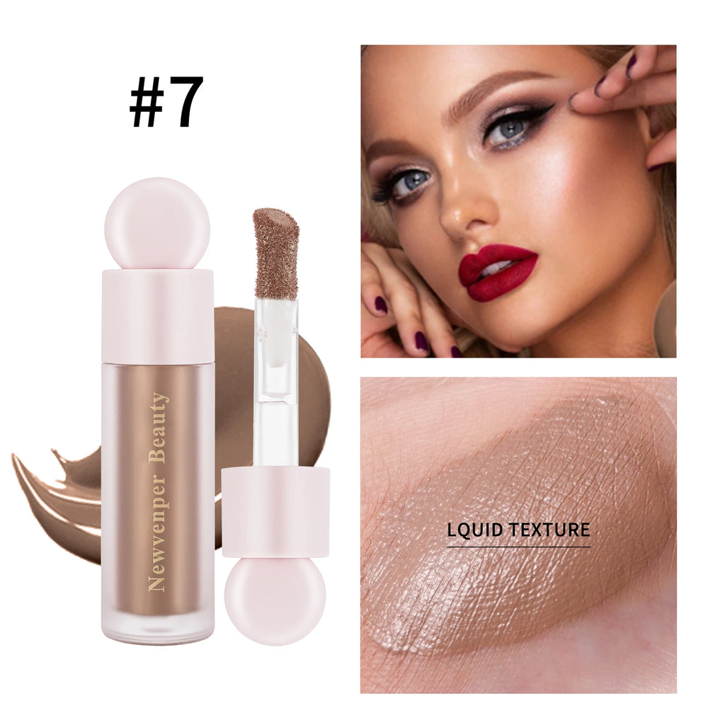 Iluminador líquido + Colorete líquido + Contorno líquido para rostro y cuerpo, acabado de alto brillo, maquillaje iluminador líquido de luminosidad natural.