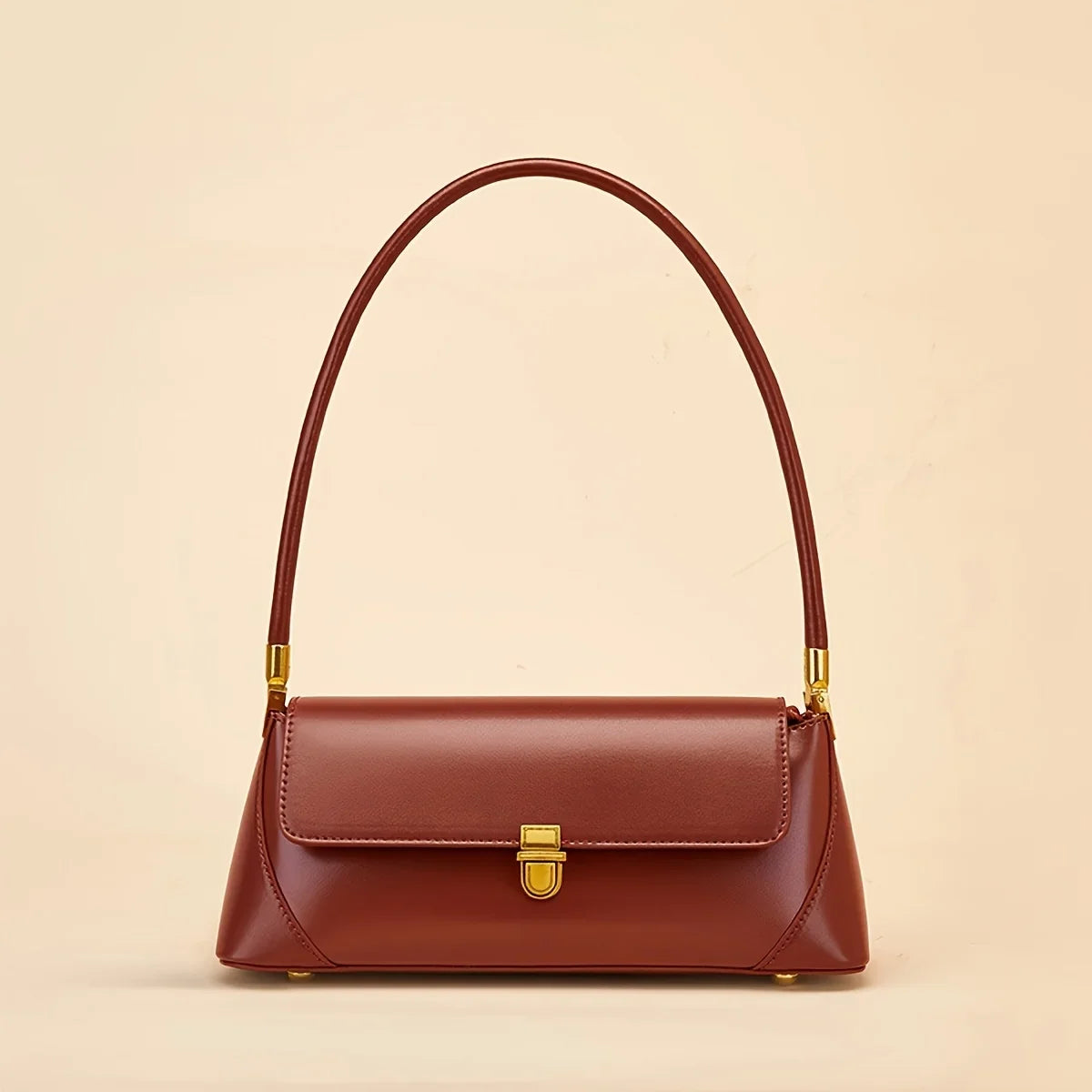 Bolso de mujer vintage, bolso de hombro de material PU, bolso tipo baguette francés, bolso de mano para el brazo, bolso de viaje Hundred