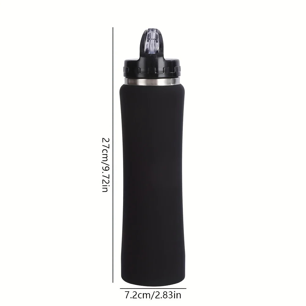 Botella de agua personalizada de acero inoxidable con aislamiento térmico y pajita - Botella grabada para fitness/ciclismo, regalo perfecto para hombres y mujeres.