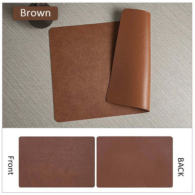 Manteles individuales de cuero de doble cara para cocina, manteles individuales resistentes al calor para mesa de comedor, posavasos, escurridor de platos