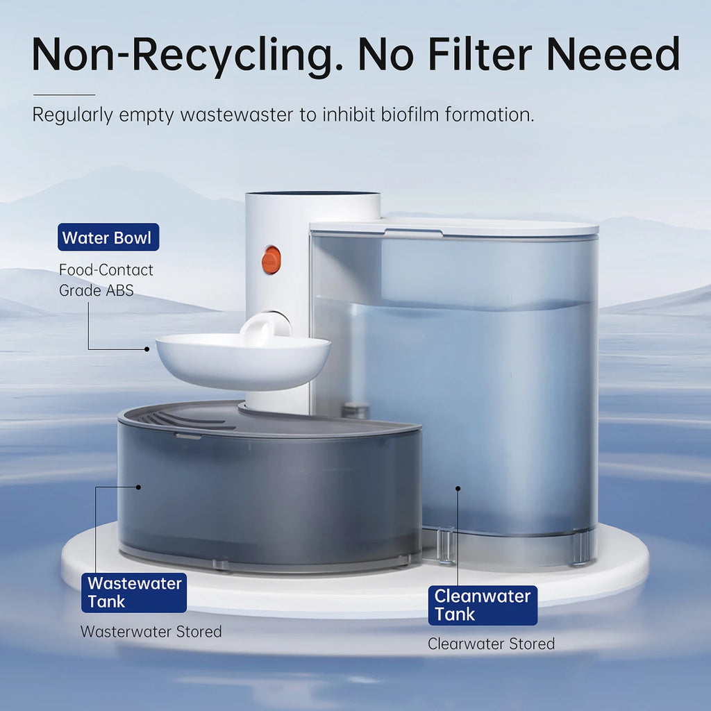 Fuente de agua inteligente para mascotas, fuente de agua inalámbrica para gatos de 3 litros sin filtro, fuente para gatos ultra silenciosa recargable que funciona con pilas