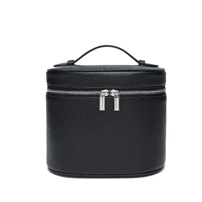 Bolsa de viaje portátil personalizable con nombre personalizable - Neceser extraíble con compartimento separado para artículos de aseo - Piel granulada