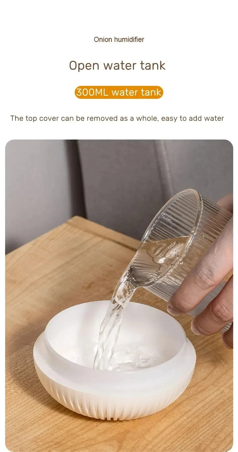 Humidificador portátil con aroma, diseño creativo en forma de cebolla, difusor de aire eléctrico USB, esencial para el coche, el hogar, el dormitorio y los viajes.
