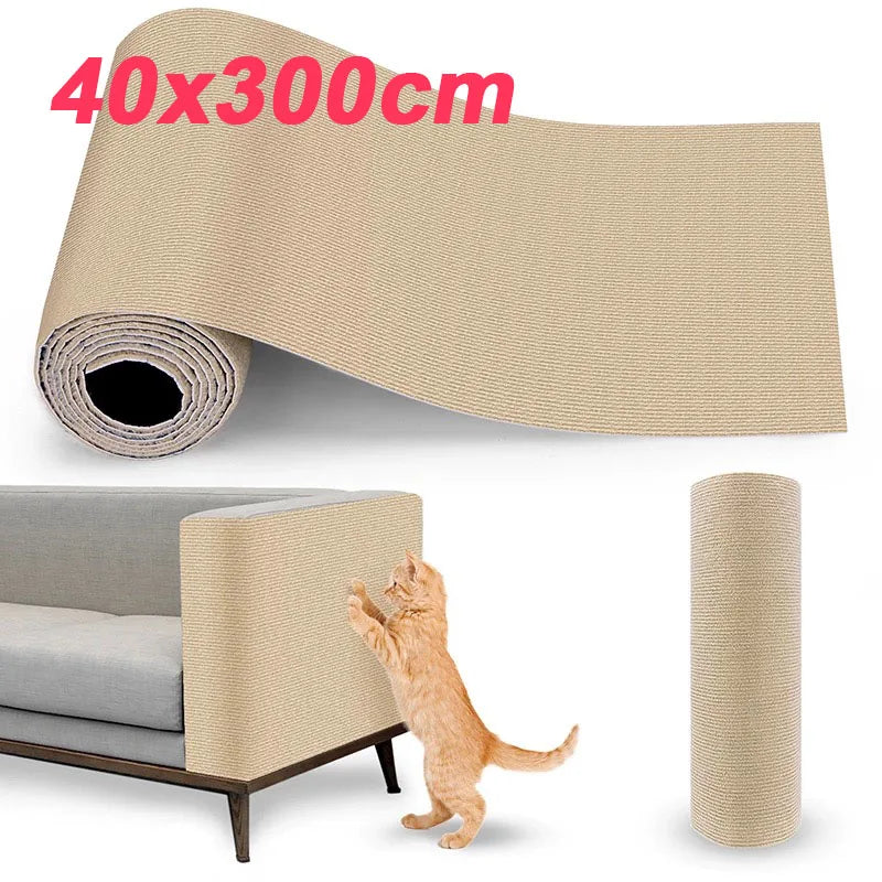 Protector de sofá rascador para gatos de 40x300cm, alfombrilla rascadora para gatos, protector de tablero recortable autoadhesivo, alfombra para rascador de gatos DIY
