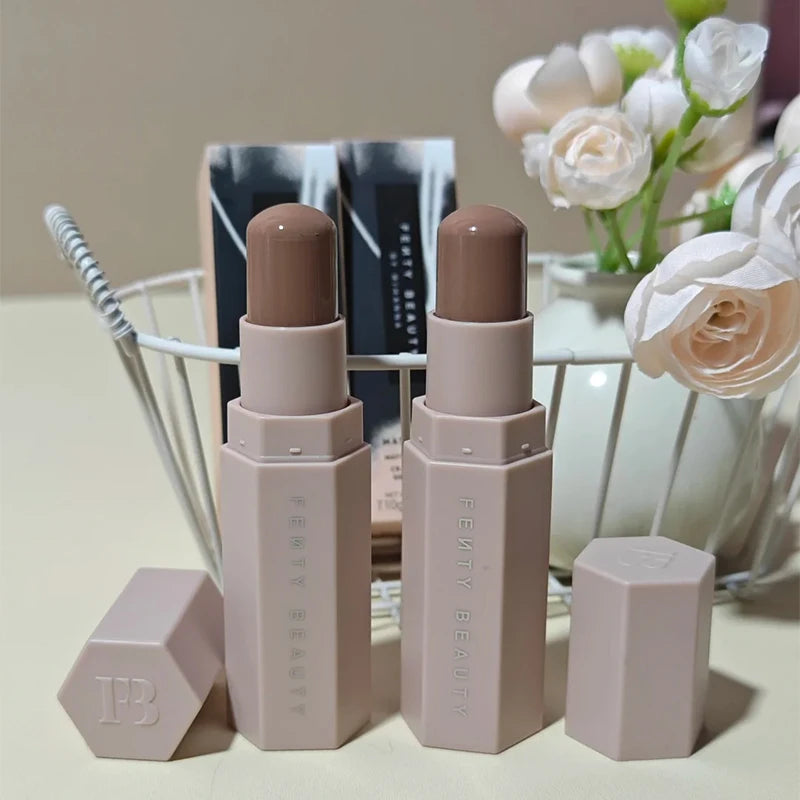 Fenty Beauty Paleta Iluminadora Facial De Alto Brillo, Barra De Contorno Natural, Polvo 3D De Diamante, Efecto Suavizante En Polvo