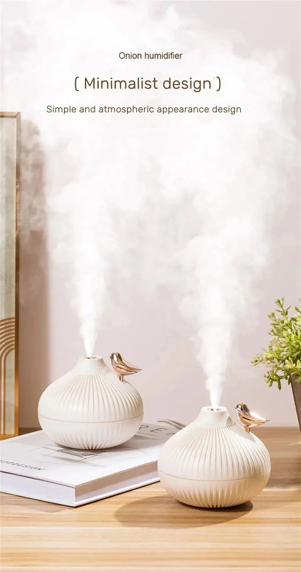 Humidificador portátil con aroma, diseño creativo en forma de cebolla, difusor de aire eléctrico USB, esencial para el coche, el hogar, el dormitorio y los viajes.