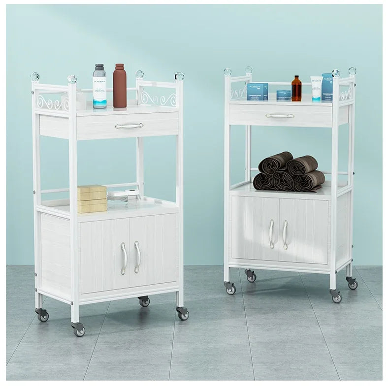 Beech Trolley Salon Hair Equipment Wheels Spa Beauty Furniture Machine Laser Black Roulette Storage Hairdressing Stainless Steel