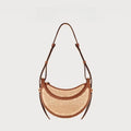 Bolso tote tejido para mujer, bolso de playa de paja de gran capacidad, bolso de hombro sencillo e informal para el verano.