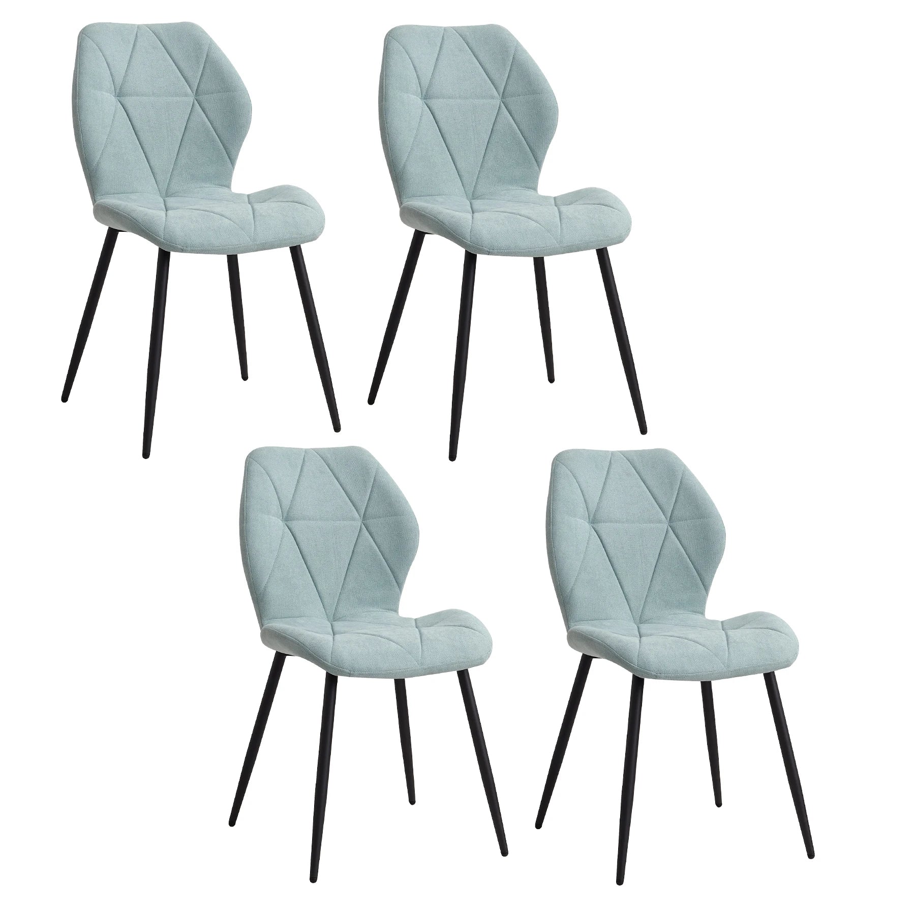 Juego de 2/4/6 sillas de comedor EGOONM, tapizadas en tela de lino acolchada, con patas de metal, ideales para balcón, restaurante o comedor.
