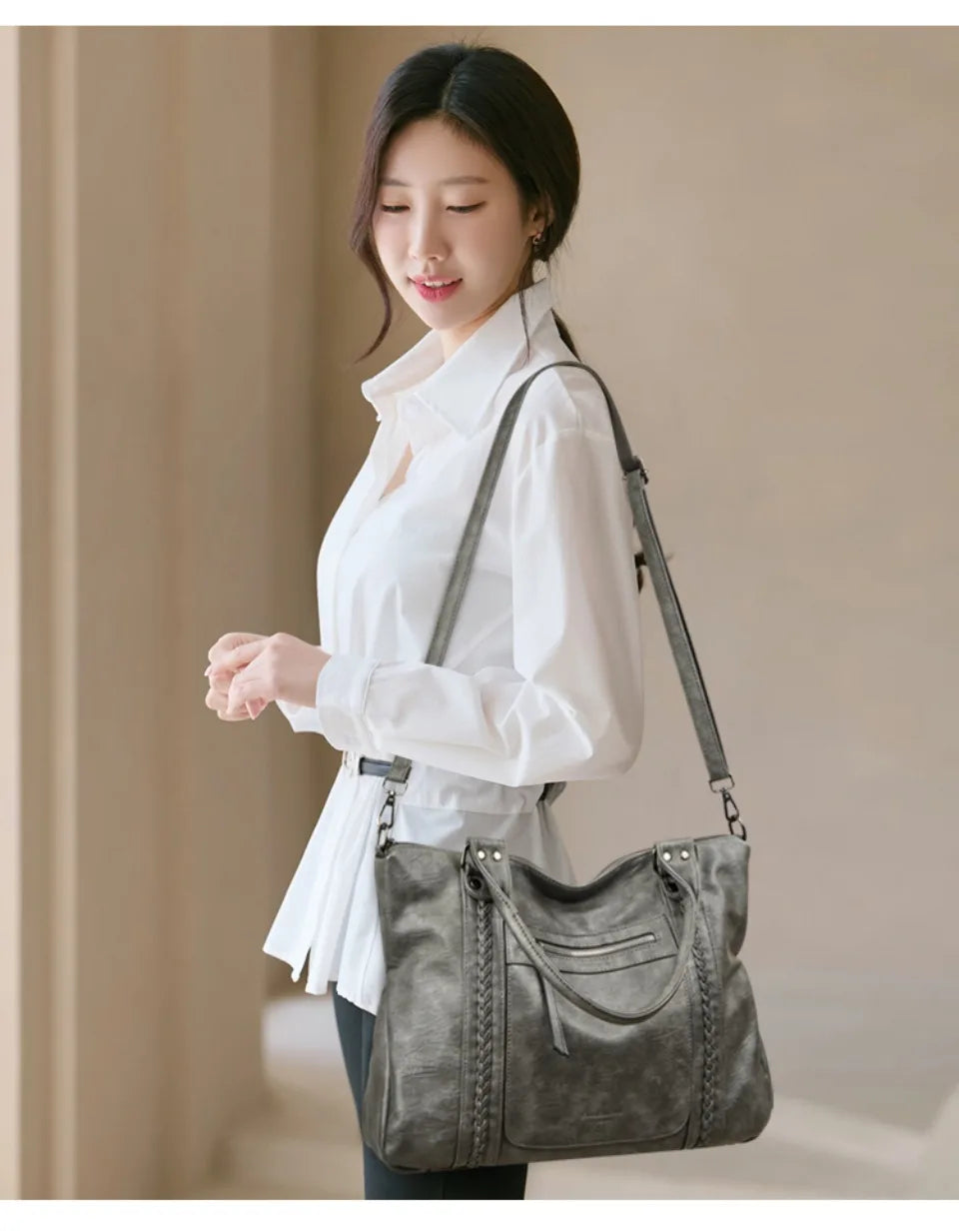 Bolsos de hombro y bandolera de piel suave de marca auténtica para mujer, bolsos de mano de lujo, bolsos de diseñador informales tipo tote y bandolera.