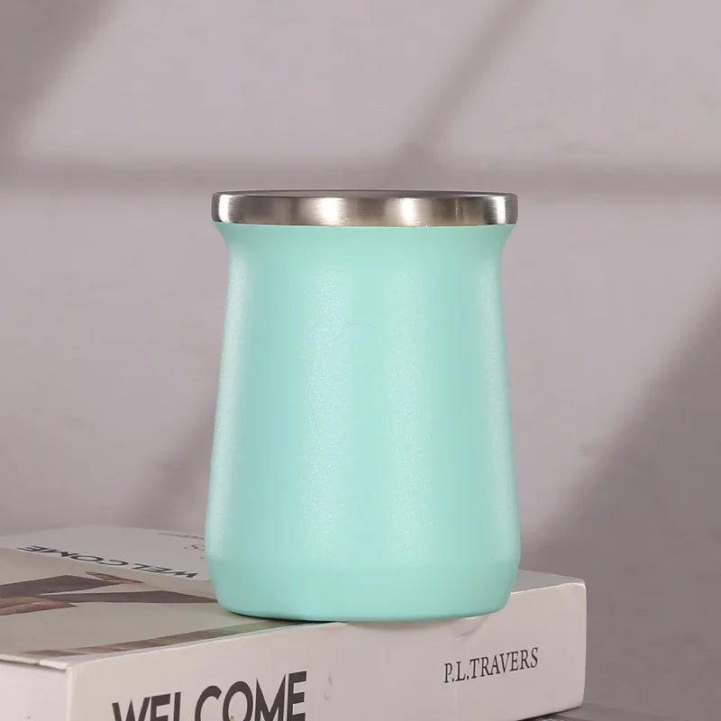 Mate de doble pared con diseño creativo de Sudamérica, termo de 240 ml (8 oz) para  mate.