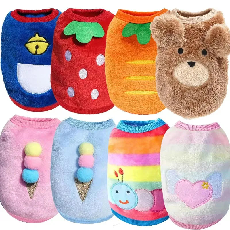 Lindo chaleco de invierno para perros pequeños y gatos, suéter cálido para mascotas, chaqueta acolchada de franela suave para cachorros, accesorios para perros XXS