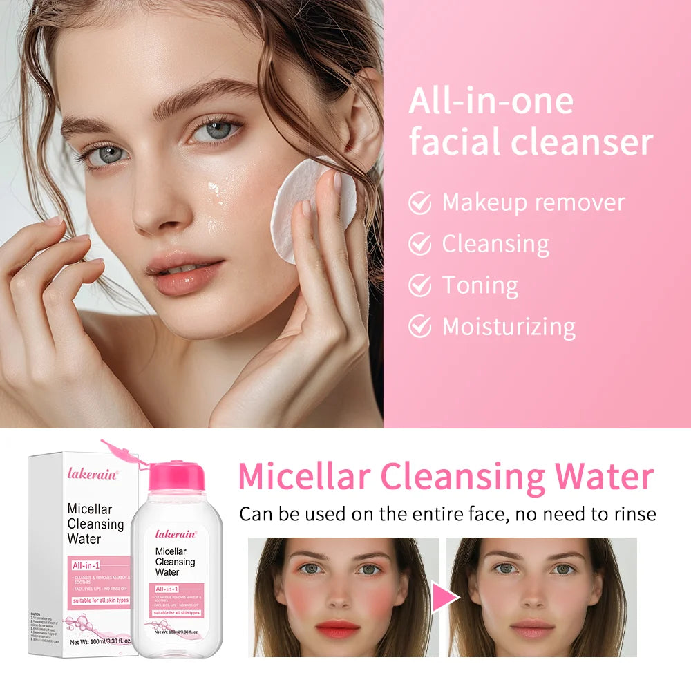 Agua micelar Garnier de 100 ml, limpiador facial hidratante, desmaquillante profundo, agua limpiadora, refrescante, hidratante, limpiadora de la piel.