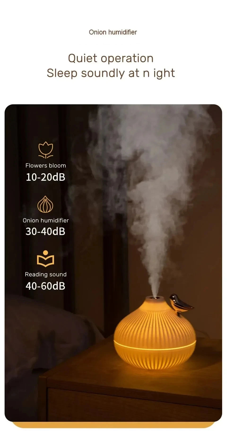 Humidificador portátil con aroma, diseño creativo en forma de cebolla, difusor de aire eléctrico USB, esencial para el coche, el hogar, el dormitorio y los viajes.