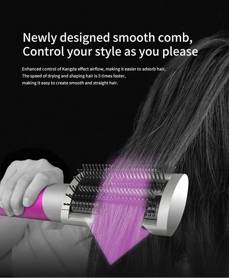 Estilizador de cabello multifuncional 6 en 1 SenCiciMen: rizador, cepillo de aire caliente, rizador de barril, secador de pelo profesional para cabello rizado.