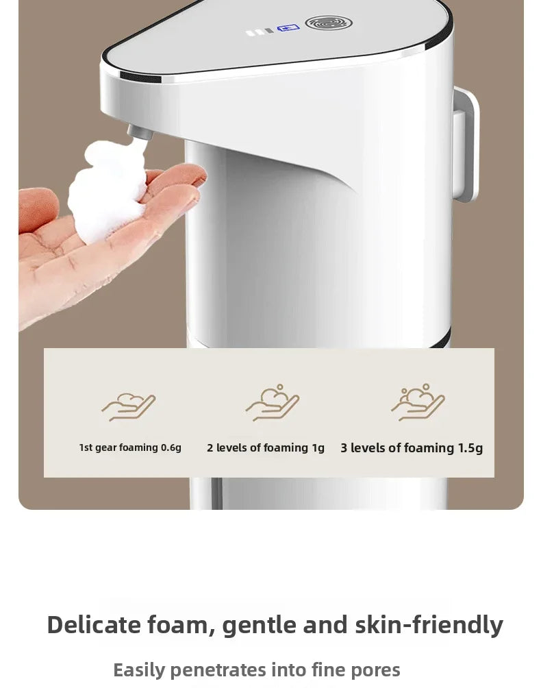 Nuevo dispensador automático de jabón en espuma 2026, máquina inteligente para baño con carga USB, color blanco, fabricado en ABS de alta calidad.