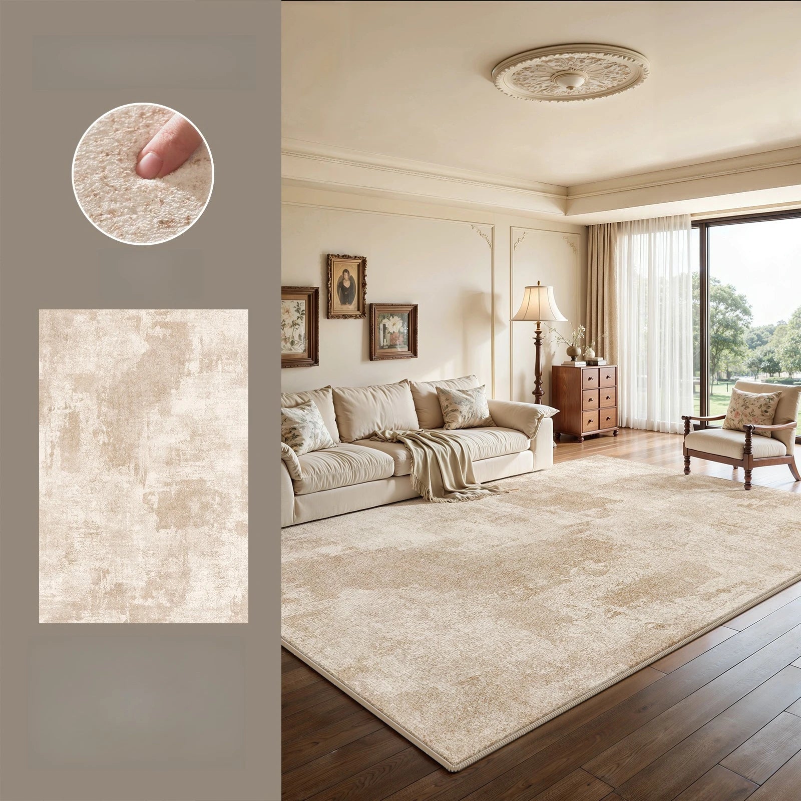 Alfombra de gran tamaño para sala de estar, alfombra gruesa y mullida de estilo moderno para dormitorio, alfombra suave y esponjosa para estudio, alfombra lavable para el hogar.