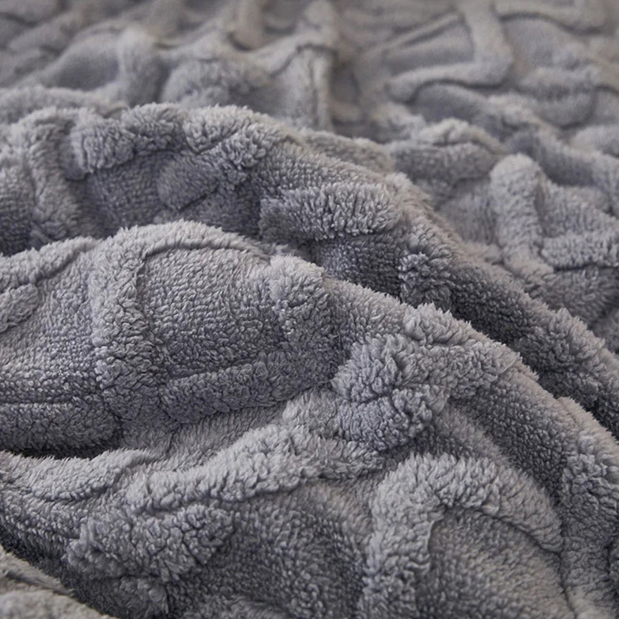 Nueva manta de invierno súper gruesa y cálida para cama, de cachemir sintético de cordero, mantas pesadas, suaves, cómodas y cálidas. Edredón.